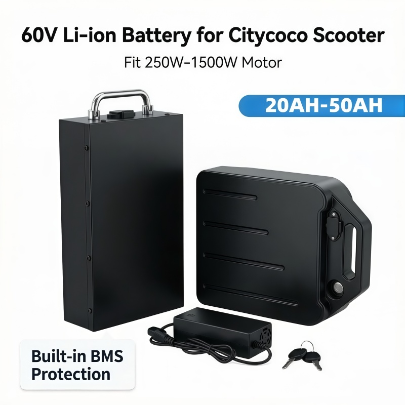 60V 50Ah Electric Scooter Battery - 60V Lithium Battery with Over-Discharge Protection,